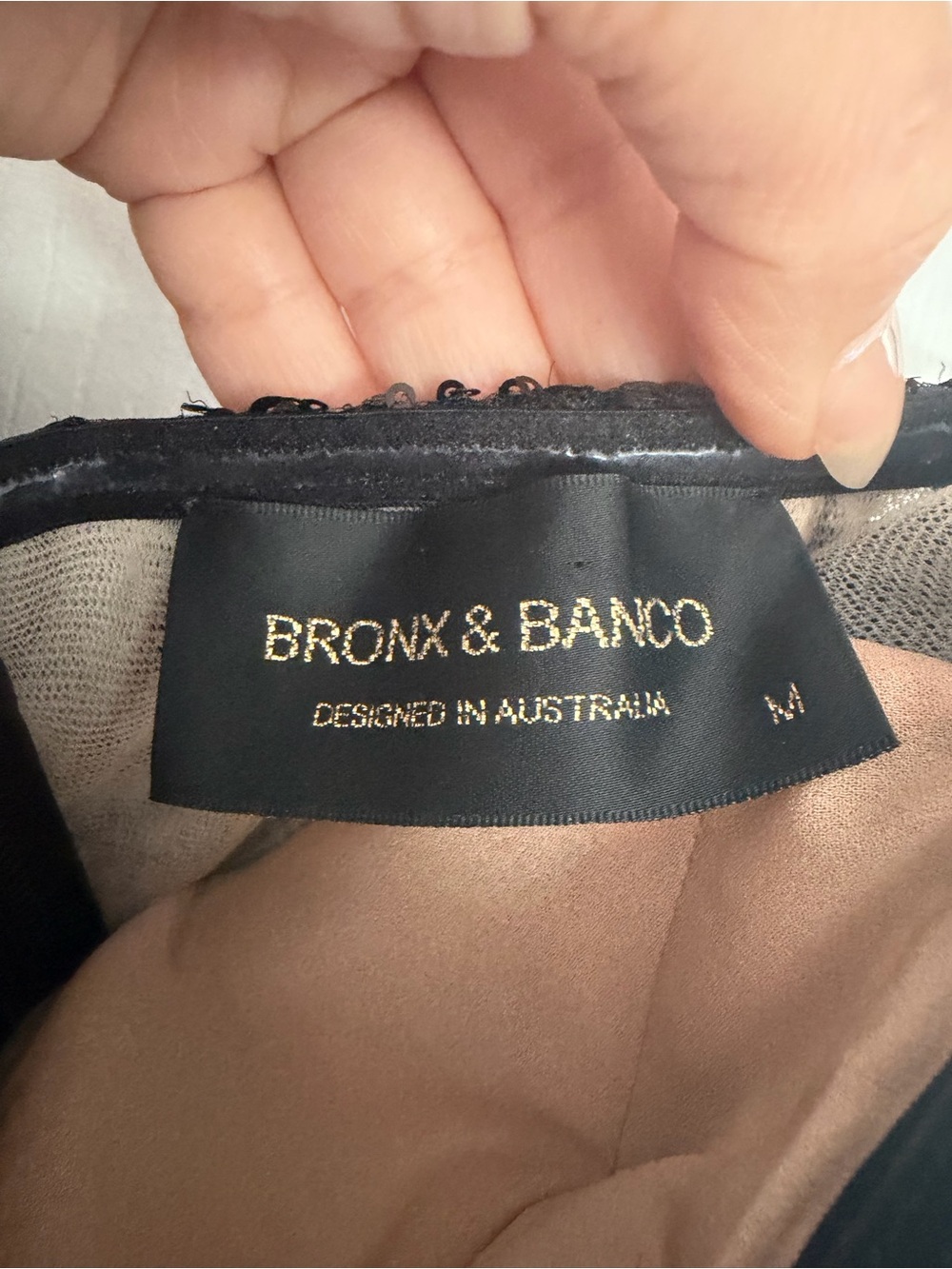 Bronx and Banco Giselle Maxi Black Strapless Sequin Mesh Gown - Picture 6 of 7
